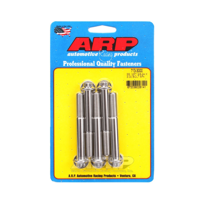 Șuruburi și piulițe universale ARP cu cap mic 3/8-24 – Oțel inoxidabil, 12 bucăți x 5 - ARP-713-3000 - 713-3000 - 3666618197647